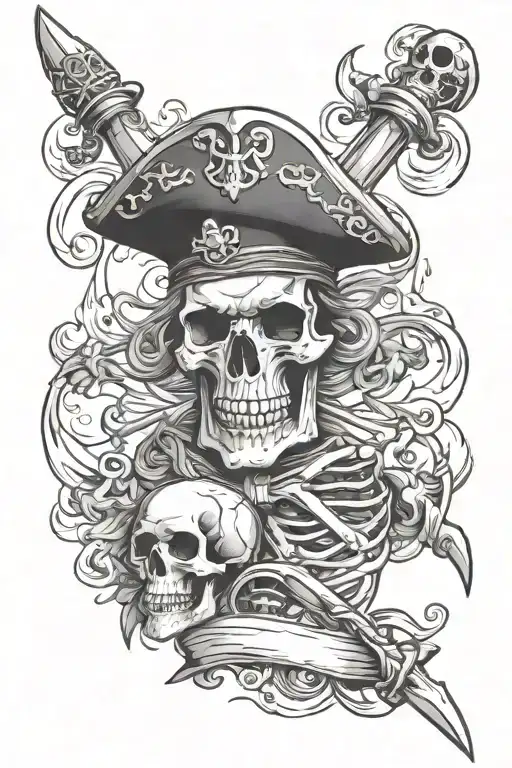 Nautical Pirate Skeleton Theme Sleeve