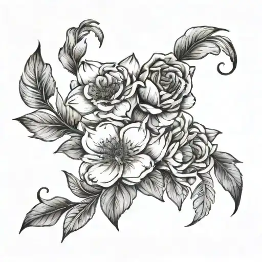 December And February Birth Flowers Intertwined