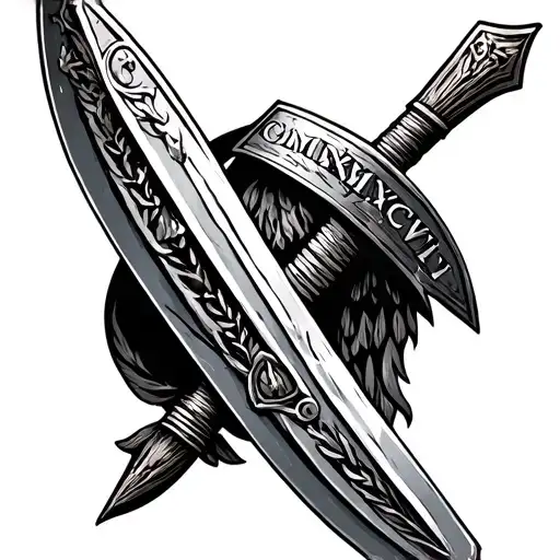 Roman Gladius With Mcmxcvi On It