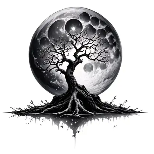 Tree With Crystal Ball Made Of A Moon