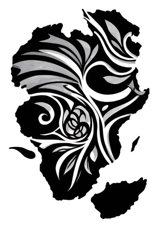 African Continent Map Tribal