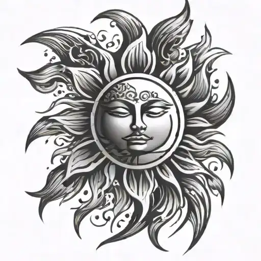 Sun With Brush Strokes