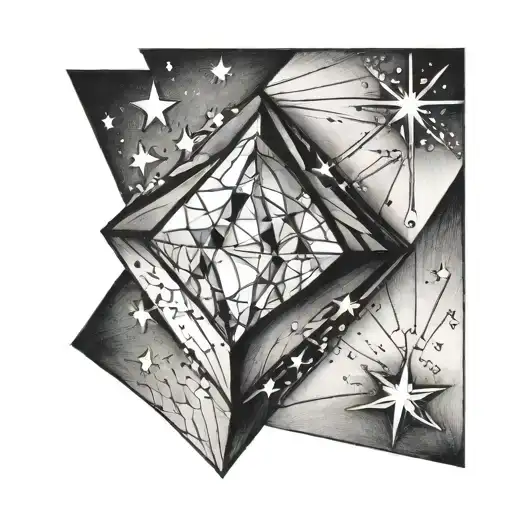 Diamond Shape With Stars Inside