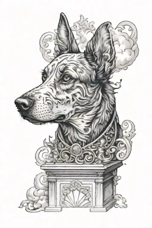 A Dog At The Gates Of Heaven Looking Up