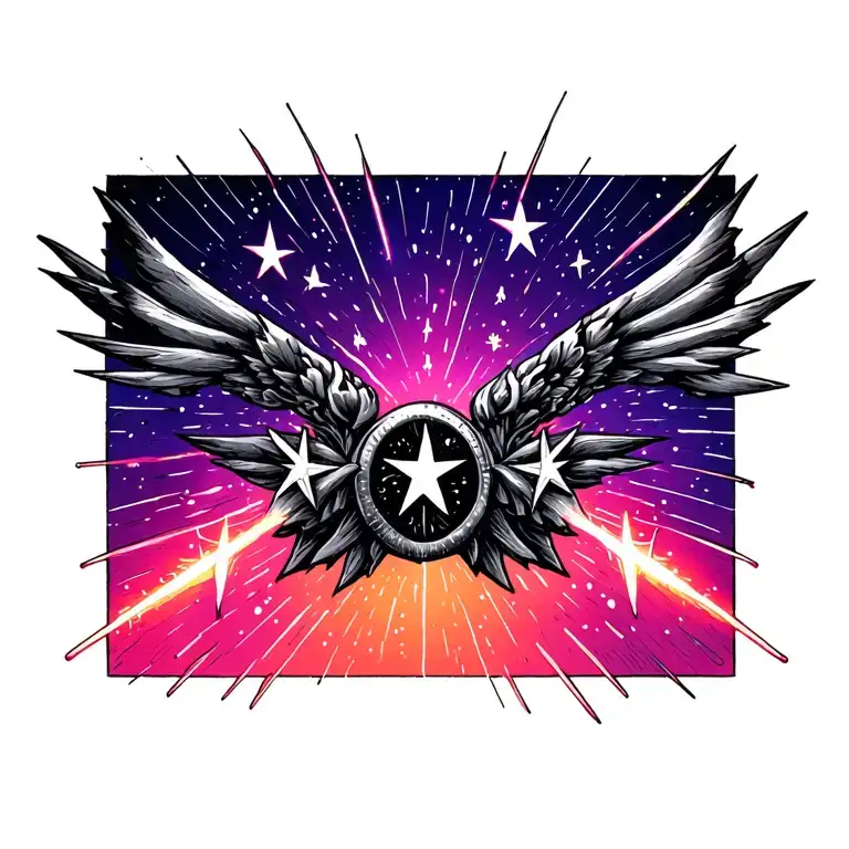 Shooting Stars Falling Throug Space