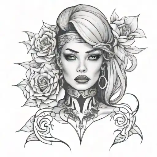 Sexy Woman Black Grey