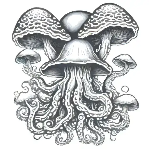 Mushrooms Octopus Horror Movie Poster
