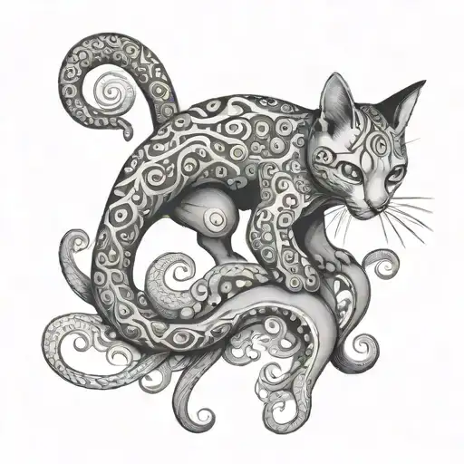 Cat With Octopus Tail