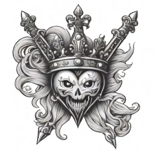 Heart With Crown A Sword On Its Head