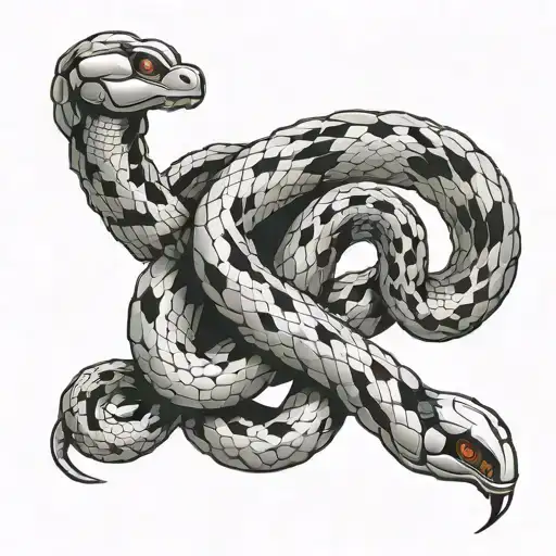 A Robotic Snake Wrapped Around A Binary Code Forming The Shape