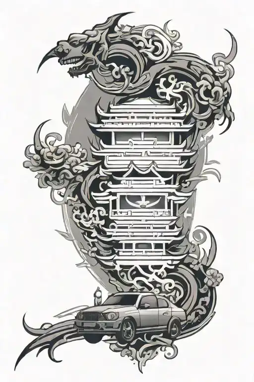 Fuse Oriental Cultural Elements With A Sleek Car Silhouette