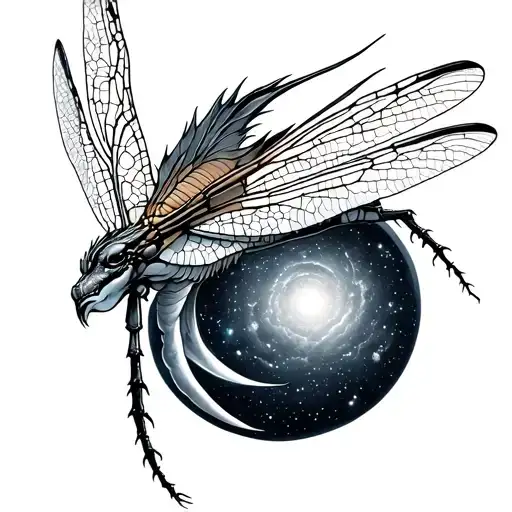 Dragon Fly With Universe Inside