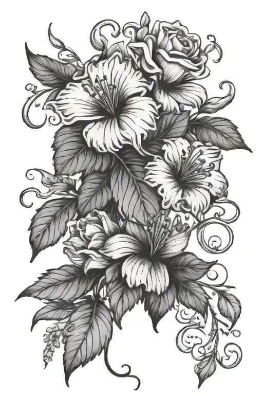 September And May Birth Flower With Vines