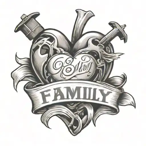 Broken Heart Wrapped In Bandage Where It Says Family On The Bandage