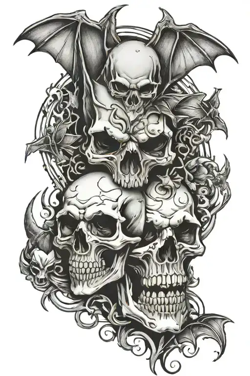 Colony Bats And Skull