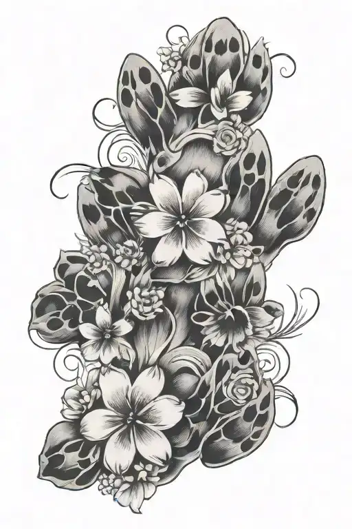 2 Dog Paws With Flowers Surrounding Them