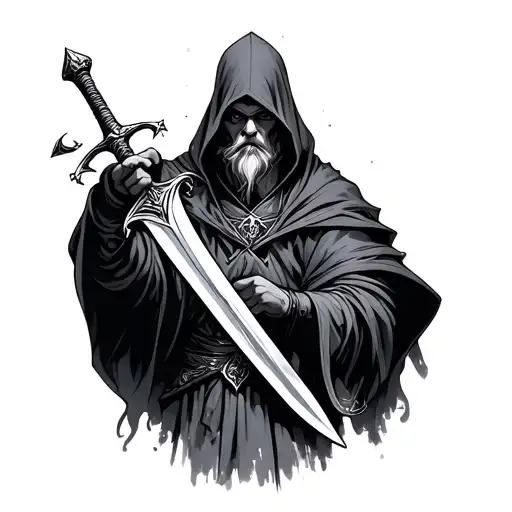 Robe Holding A Sword