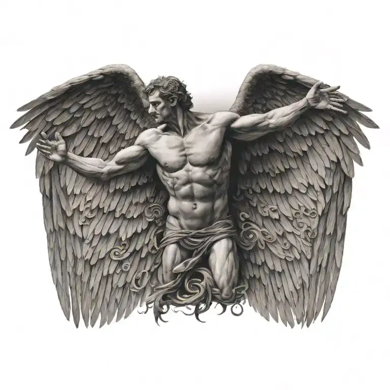 Winged Man Reaching For The Sun