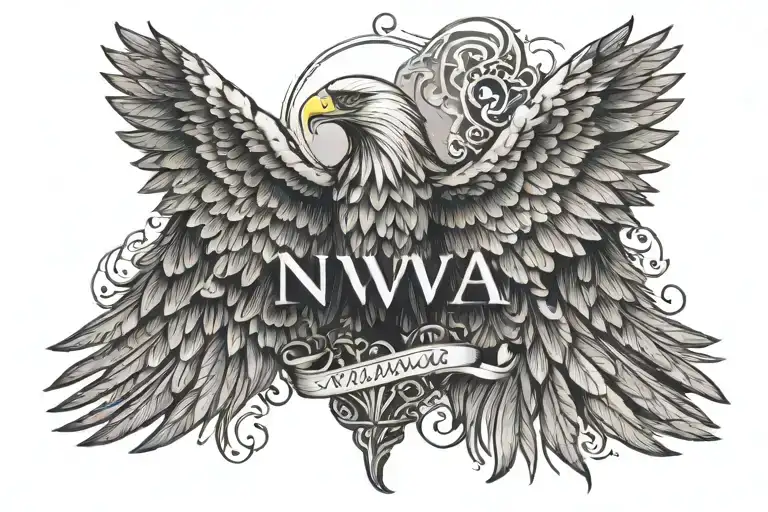 Eagle Wings With Ynwa Inscription