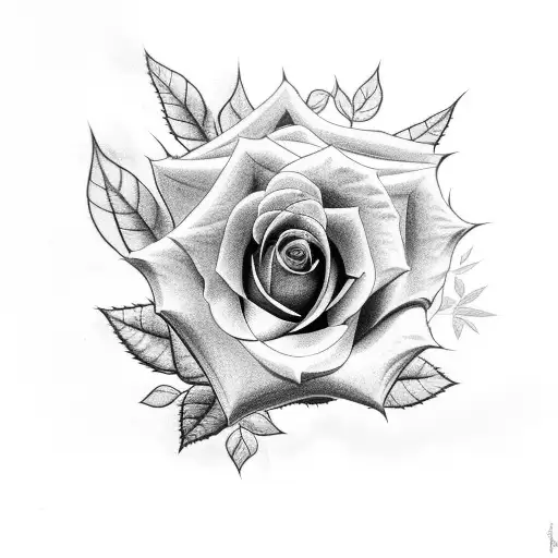 Rose With Vines And Thorns Around It