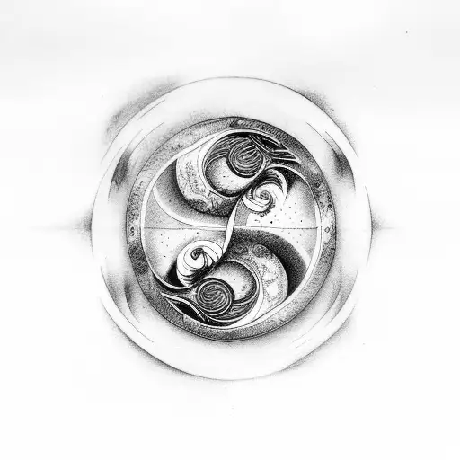 Ying Yang With Elements Of Nature