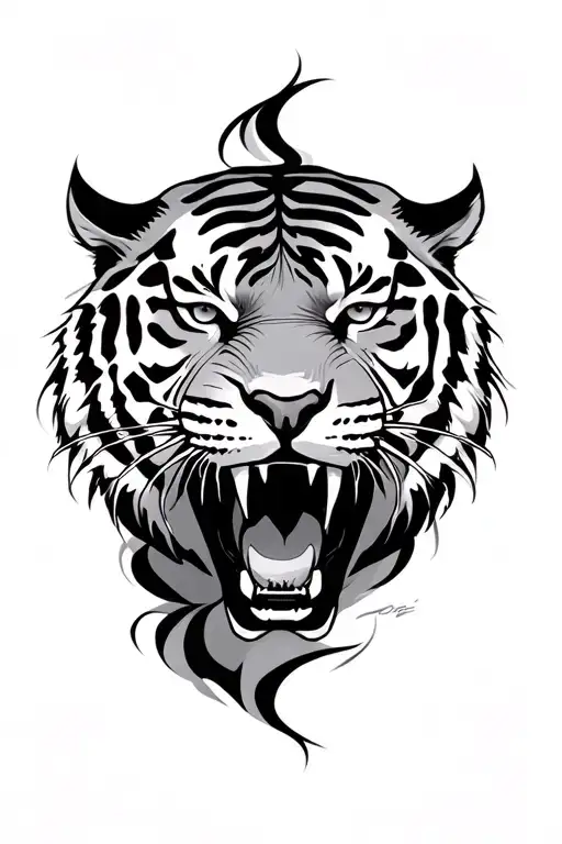 Tiger Head Roar Scar