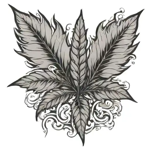 Marijuana Leaf In Smoke