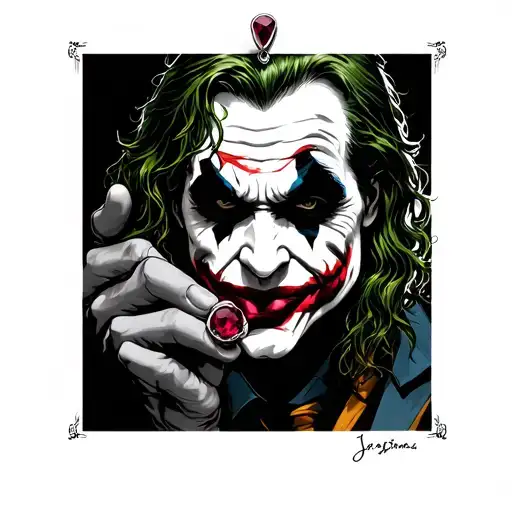 Joker Holding Ruby Pendant