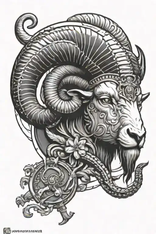 Aries Zodiac Ram With Mars God Of War