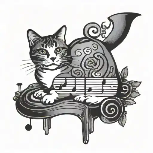 Cat Wine Music Notes