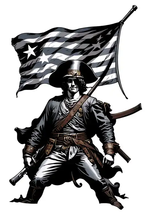 1776 13 Star Flag With Minuteman
