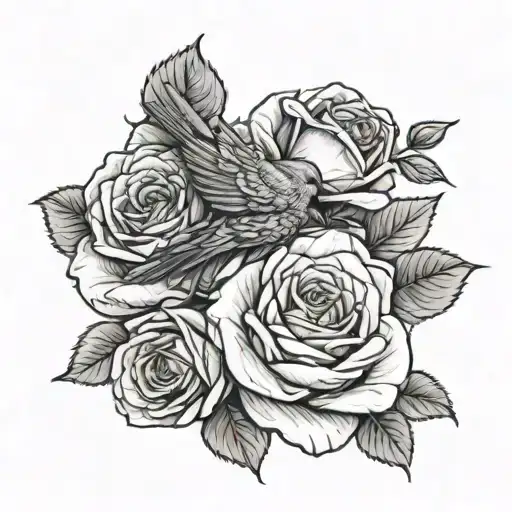 Roses With Bird Arm