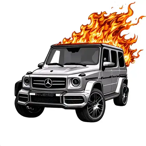 Mercades Benz G Wagon On Fire