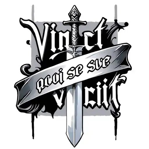 The Quote Vincit Qui Se Vincit And Its Over A Horizontal Sword