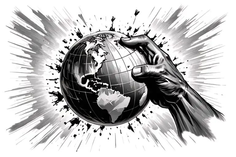 Hulk Hand Smashing A Globe