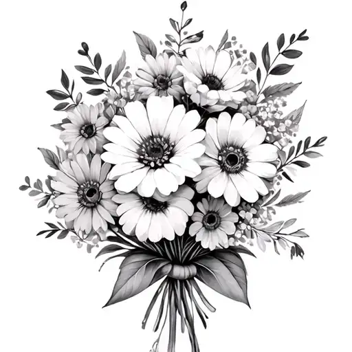 Kids Names And Date Of Birth Flower Bouquet