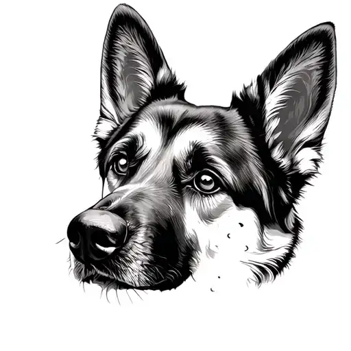 German Shepherd Eye In Mandala Design Incorporating