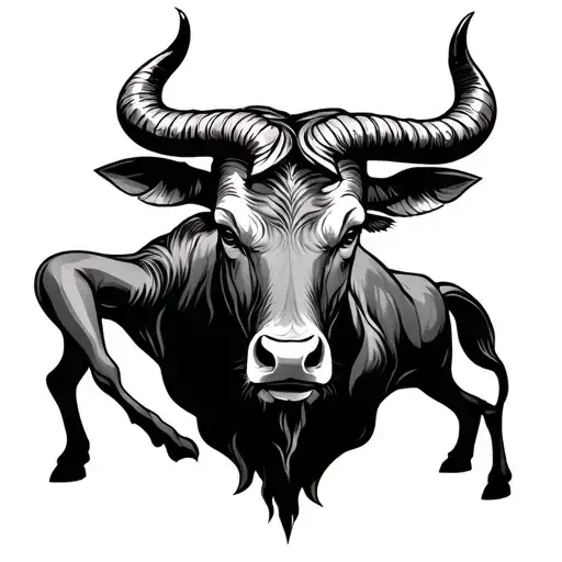 Capricorn And Bull On The Pectoral