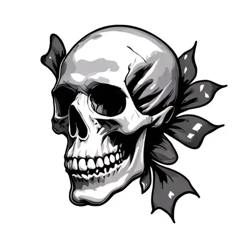 Skull With Ribon