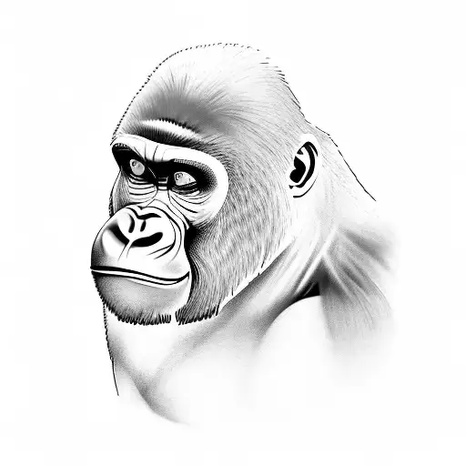 Gorilla Playing A Video Game