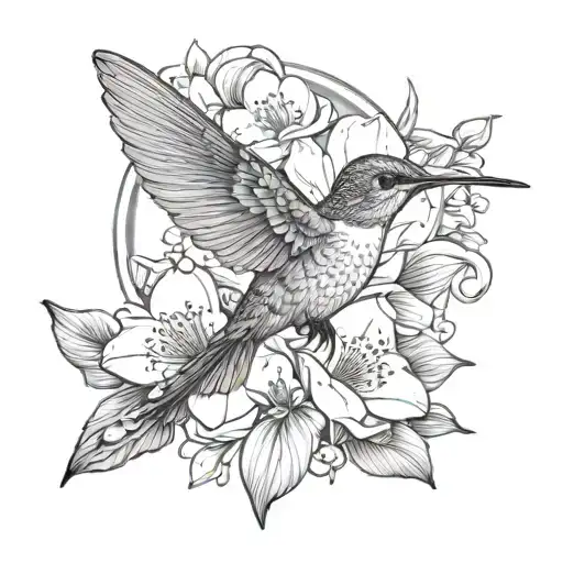 Humming Bird And Magnolia Flower