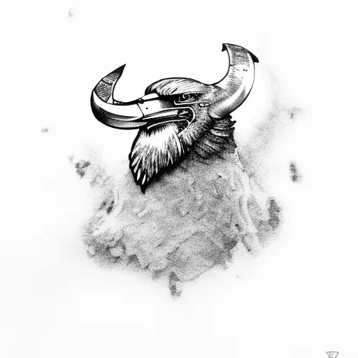 Viking With Raven In Background