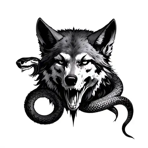 Hel Goddess Of Death With A Wolf And A Snake