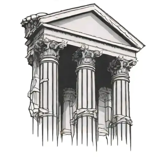 Roman Corinthean Column Pillar Line Drawing