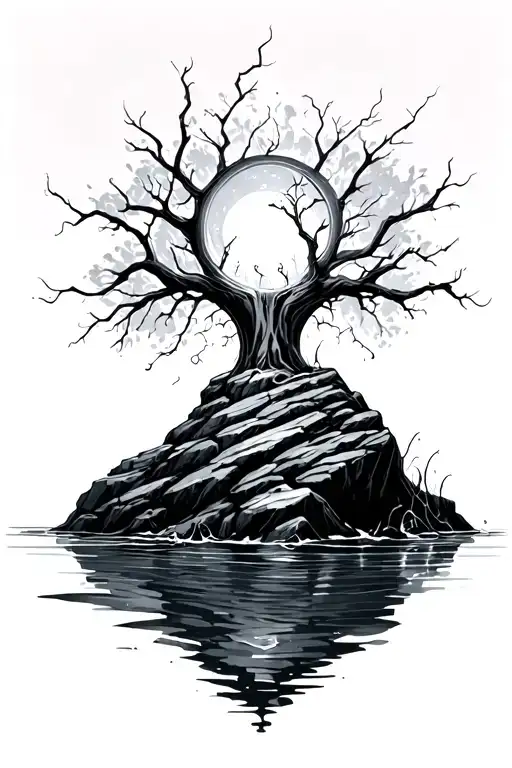 The Light On The Rock With Water Darken Everything