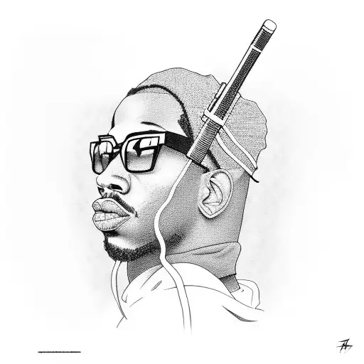 Rapper Sabotage's Portrait With A Microphone