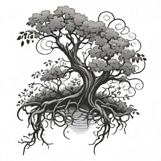 Vines And Tree Growing