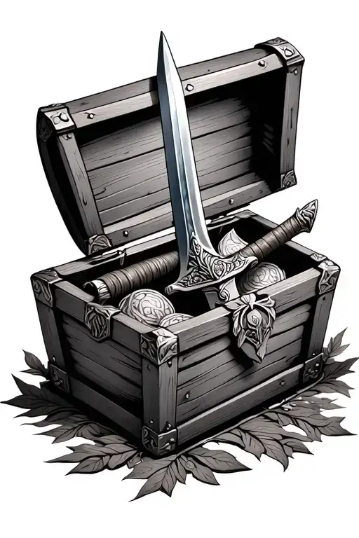 Treasure Chest With Sword In It