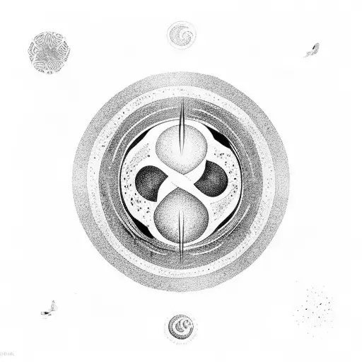Ying-yang Symbol With Elements Of Nature