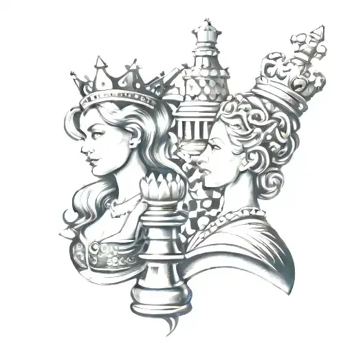 Chess King And Queen Back
